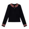 Retro-Inspired Contrast Color Black LongSleeve