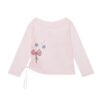 Playful Pink Bow Motif Drawstring LongSleeve